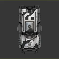 Military Style Armored Off Road Vehicle With Black White Exterior Roof Equipment And Large Tires
