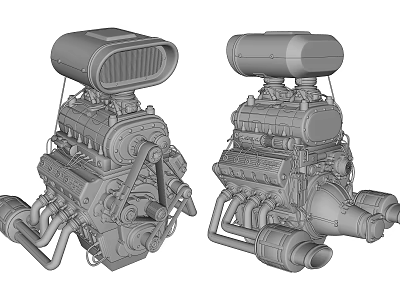 Detailed 3D Engine Model Showcasing Mechanical Structure And Key Components 3d model