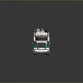 Silver And Green Sewage Tanker Truck With Multiple Wheels And Pipeline Equipment