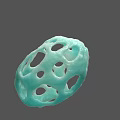 Intricate 3D Teal Organizational System With Hollow Sphere And Fibrous Network