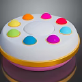 Round Daily Use Product With Colorful Buttons White Body Gold Trim And Pink Base