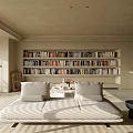 Modern Living Dining Room Interior With Large Windows Blinds Sofa Fireplace And Natural Light