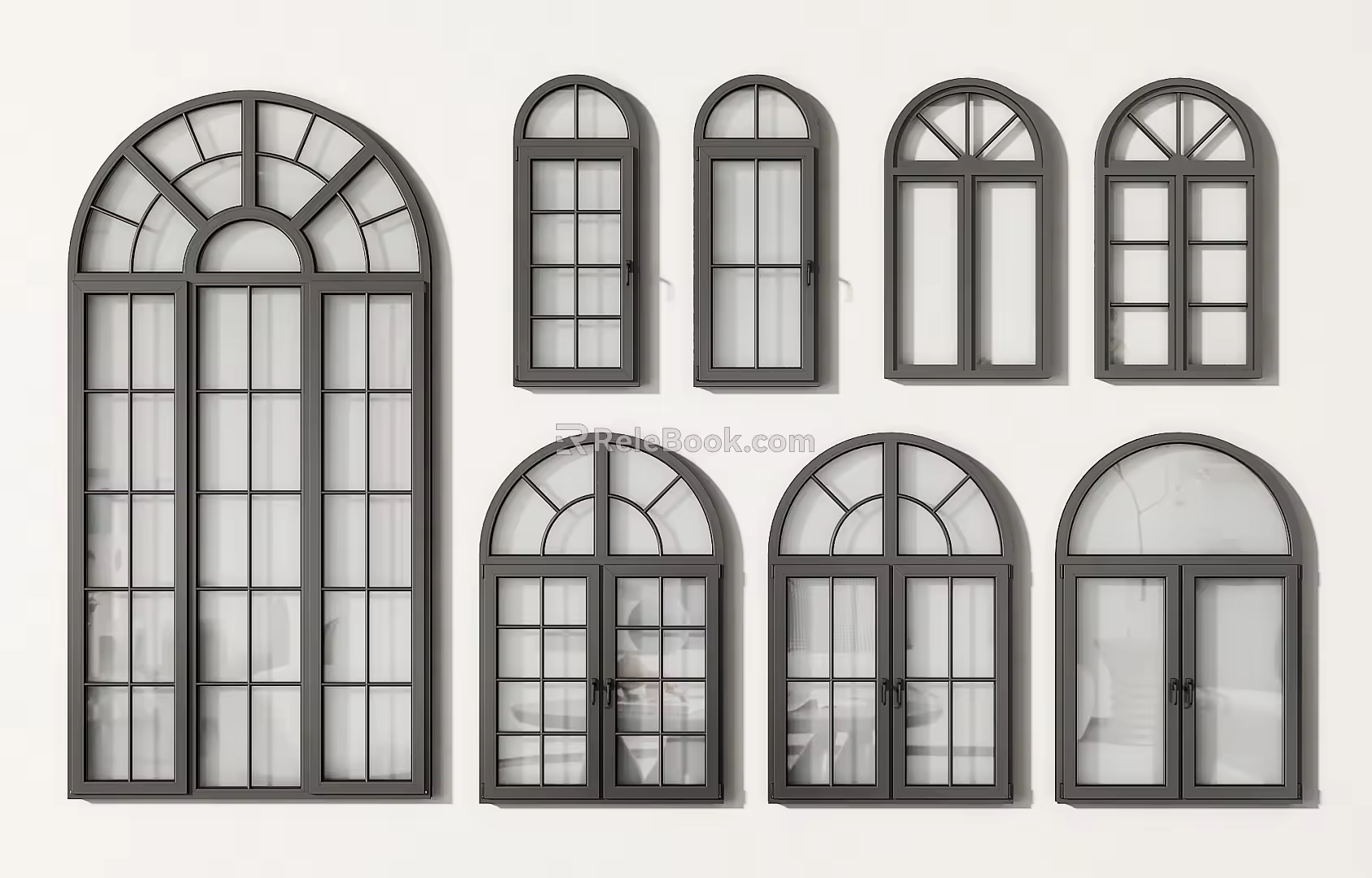 windows simple european windows french windows retro windows casement windows curved windows partition windows floor-to-ceiling windows 3d model