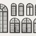 windows simple european windows french windows retro windows casement windows curved windows partition windows floor-to-ceiling windows 3d model