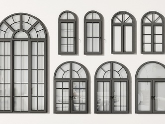 windows simple european windows french windows retro windows casement windows curved windows partition windows floor-to-ceiling windows 3d model