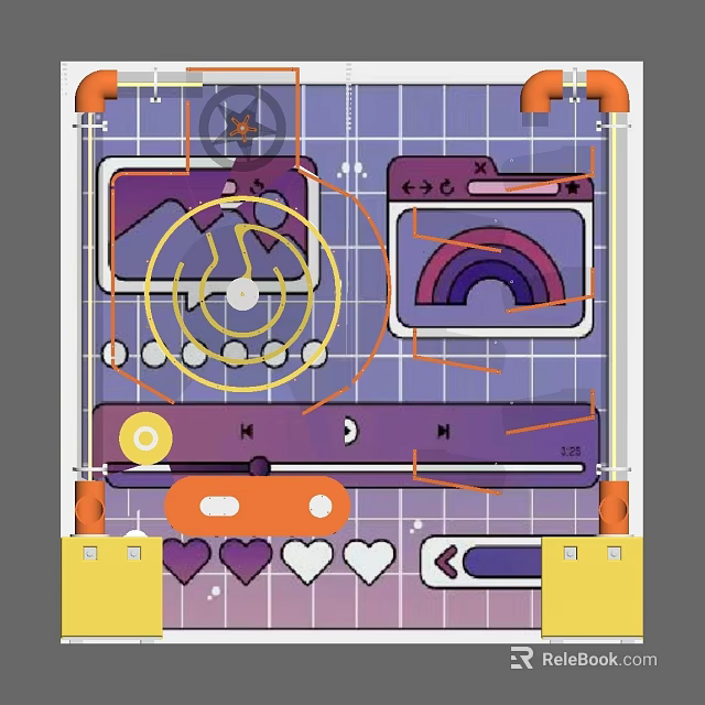 Colorful Kids Playground Design With Rainbow Elements And Interactive Play Structures 3d model