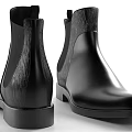 Black Leather Chelsea Ankle Boots With Elastic Side Panels And Classic Design
