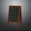 Sturdy Wooden Menu Chalkboard With Red Frame Stand And Written Text