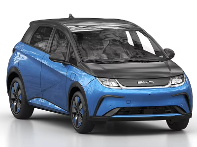Blue and Black Geely Geometry Compact Electric SUV Exterior With Modern Urban Design 3d model