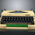 Vintage FABEL Typewriter With Beige Green Body And Black Keys As Household Item