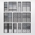 Modern Window And Door Designs With Glass Panels And Geometric Patterns 3d model
