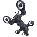 Mechanical Robot Structure Featuring Symmetrical Wings Central Emblem And Circular Parts 3d model