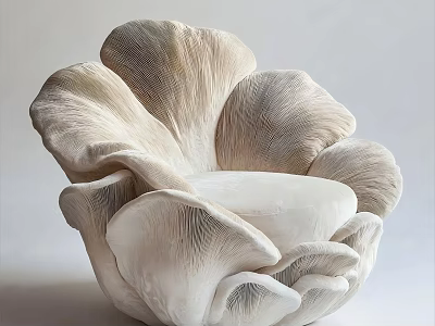 Modern Unique Shaped Sofa Featuring Flower Petal Design For Living Interior 3d model