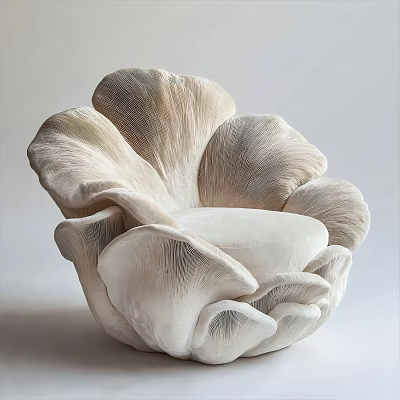 Modern Unique Shaped Sofa Featuring Flower Petal Design For Living Interior 3d model