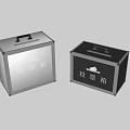 Silver And Black Ballot Boxes With Handles And Chinese Characters For Voting 3d model