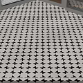 Black and White Arrow Pattern Floor Tiles with Geometric Design for Modern Interior Spaces 3d model
