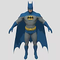 Iconic Batman Game Movie Character Design Featuring Blue Cape Gray Suit Yellow Belt and Bat Symbol