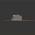 Single Story Residential House With Gray Metal Roof Wooden Siding Front Porch And Green Lawn