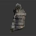 Old Broken Brick Wall With Uneven Bricks Cracks Moss And Debris