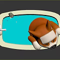 Corgi Enjoying Bath Time In Bathtub With Blue Water Toys And Faucet