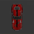 Red Vintage Sports Car With Black Stripes And Retro Exterior Design