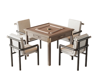 New Chinese Mahjong Table and Chair 3d model