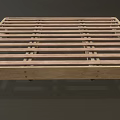 Natural Wooden Bed Frame With Slatted Design For Sturdy Mattress Support