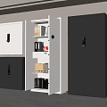 White and Gray Metal File Cabinets with Lockable Doors and Organized File Folders