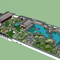 Ancient Architecture Traditional Chinese Garden Design With Pond Pavilions And Courtyard Layout