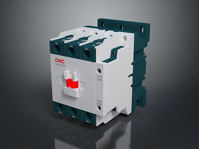 CNC DZ47LE Residual Current Circuit Breaker White Green Body Red Button For Home Safety Protection 3d model
