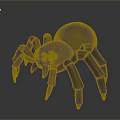 Black Spider Toy Figurine With Yellow Eyes And Long Legs Design