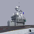 Aircraft Carrier Naval Weapon With Flight Deck Radar Systems And Combat Equipment 3d model