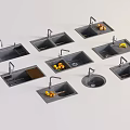 Various Modern Kitchen Sink Designs With Faucet And Fruit 3d model