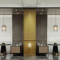 Modern Luxury Restaurant Interior With Gold Accents And Marble Flooring
