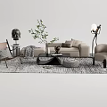 The Poliform sofa tea table combination 3d model