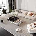 Modern sofa coffee table combination 3d model