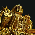 Exquisite Gold Carved Goddess Sculpture With Lotus Base And Intricate Details