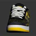 Nike Air Force 1 Navy Yellow White Spider Web Design Sneakers