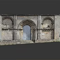 Ancient Stone Entrance Gate With Arched Design Intricate Carvings And Historic Stone Walls