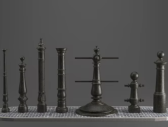 European style column outdoor iron column 3d model
