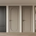 Modern Interior Doors With Different Panel Designs Gray Colors And Wooden Floor