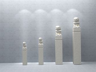 New Chinese Style Horse Pillar 3d model