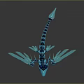 Blue Dragon Game and Movie Character 3D Model with Scales and Wings