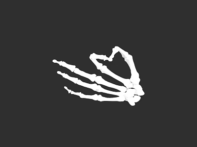 Human Hand Skeleton Anatomical Structure Detailed Bone Illustration White on Black Background 3d model