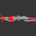 Silver And Red Streamlined Spacecraft With Aerodynamic Structure For Cosmic Exploration