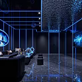 Hi Tech KTV Room With Blue Lighting And Modern Decor 3d model