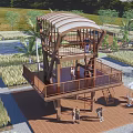 Modern Watchtower Viewing Platform Viewing Tower Platform Viewing Tower Mountain Wooden Plank Road Thatched House Village Corridor Viewing Tower 3d model
