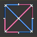 Colorful Geometric Structure With Pink Blue Rods And White Connectors