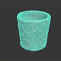 White Ceramic Plant Pot With Carved Vine Design For Indoor Flowers