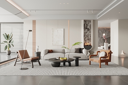 modern living room 3d model